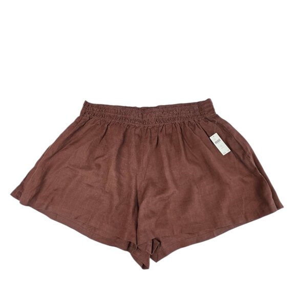 Anthropologie Pants - Anthropologie The Somerset High Rise Pull On Linen Shorts, Brown, Size 3X